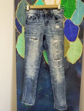 Jordan Craig Boys Faded Blue Slim Jeans -